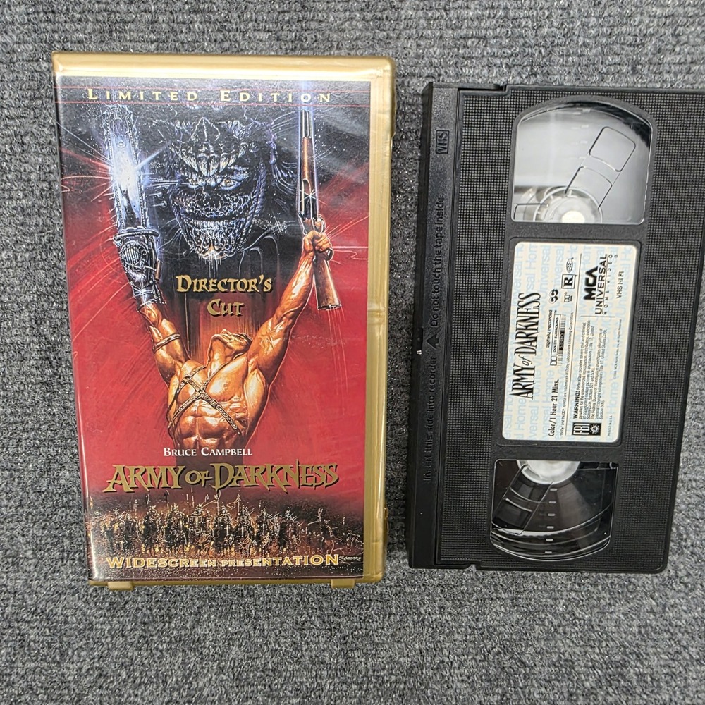 Army of Darkness VHS Limited Edition Directors Cut Widescreen Bruce Campbell
